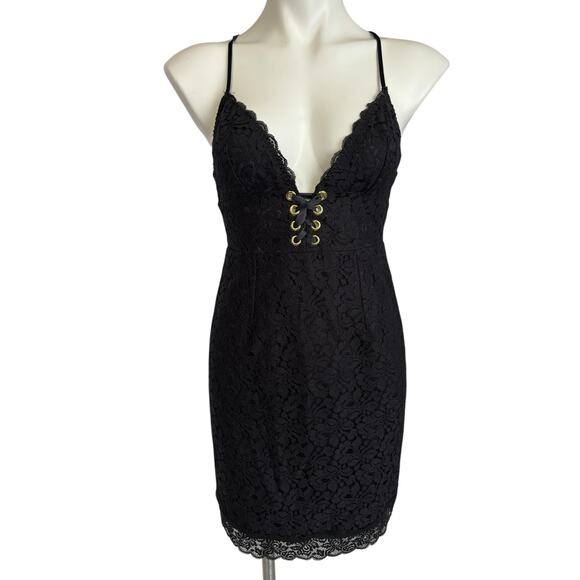Victoria's Secret Black Lace Babydoll Dress Size Small Whimsigoth Goth Coquette - Picture 3 of 16